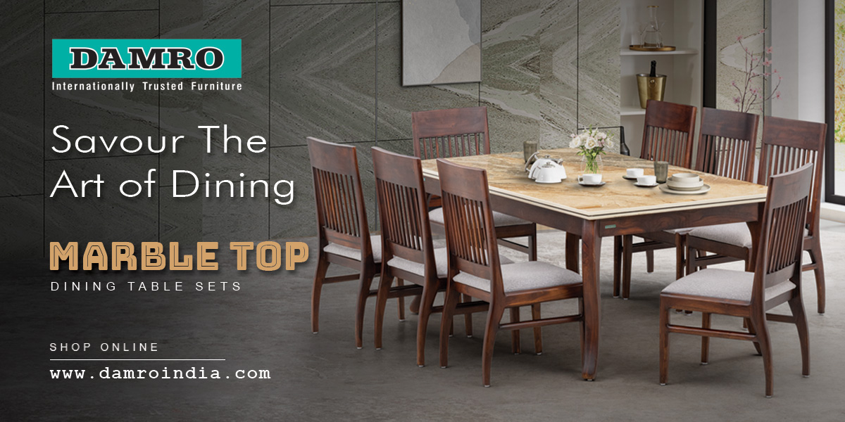 Marble dining table 6 seater