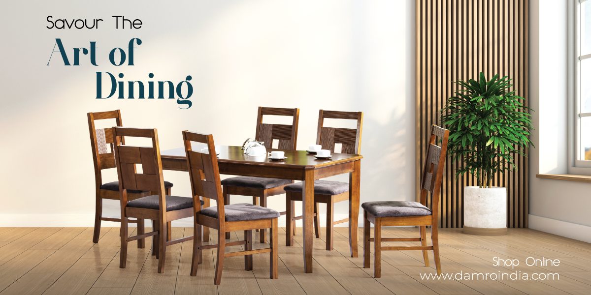 Discover the appeal of Damro’s 6 seater dining table set