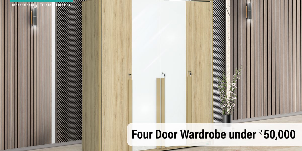 Four Door Wardrobe under 50000 Damro
