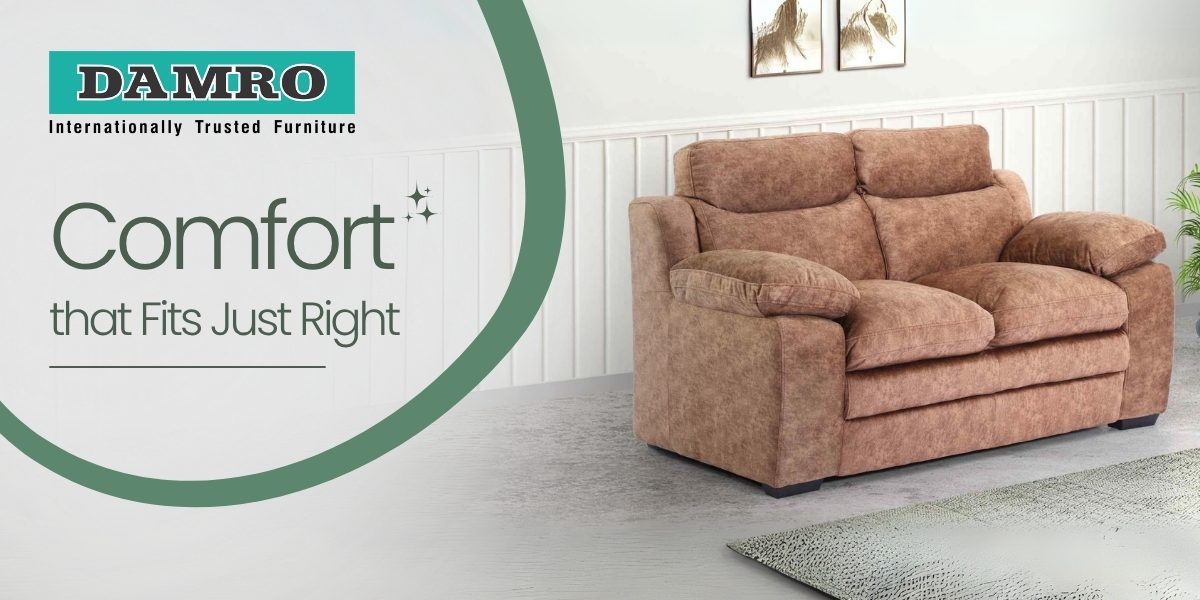 An intimate 2 seater sofa for small spaces offers great comfort